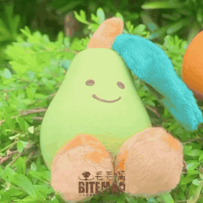 毛毛嘴 發聲玩具 啾啾橘子 雙材質 安撫陪睡玩具 貓咪或狗狗正在玩樂 啾啾橘子 觸摸柔嫩矽膠和絨布