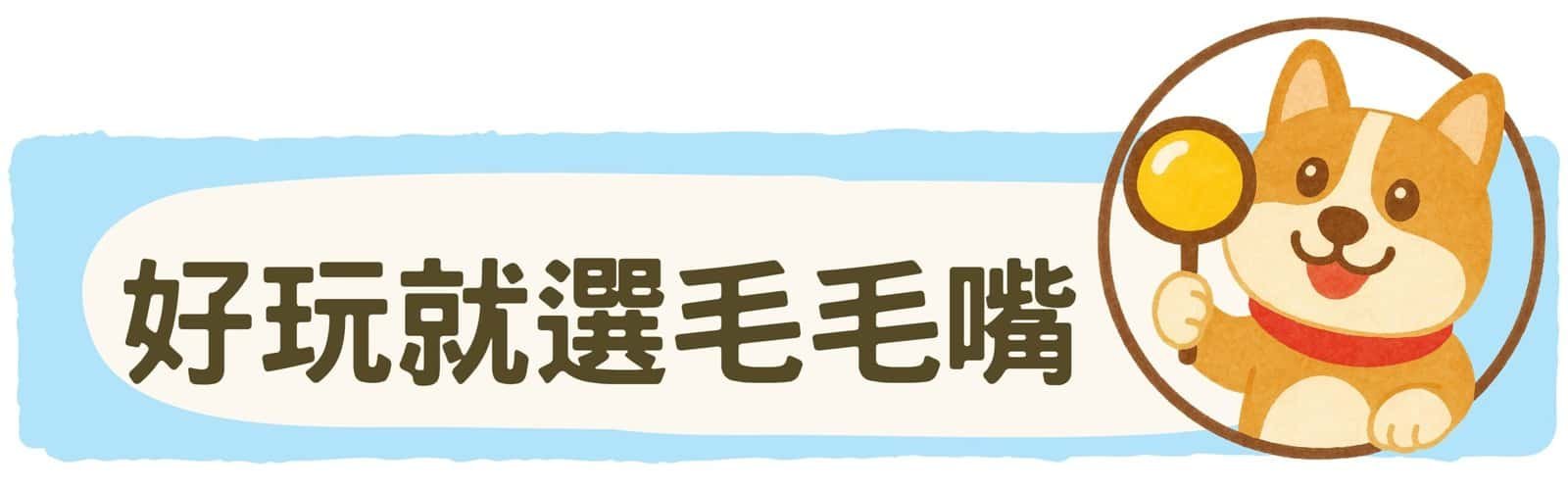 寵物藏食|桌球拍 5 好玩就選毛毛嘴品牌標示圖,強調互動設計與陪伴導向的寵物玩具理念。