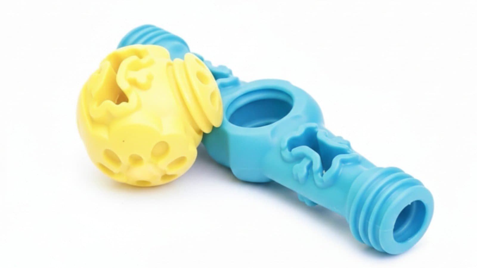 耐咬藏食玩具 |酷啃 4 Dog puzzle modular connector close-up — 酷啃模組化連接設計,穩定拼接不同藏食路徑